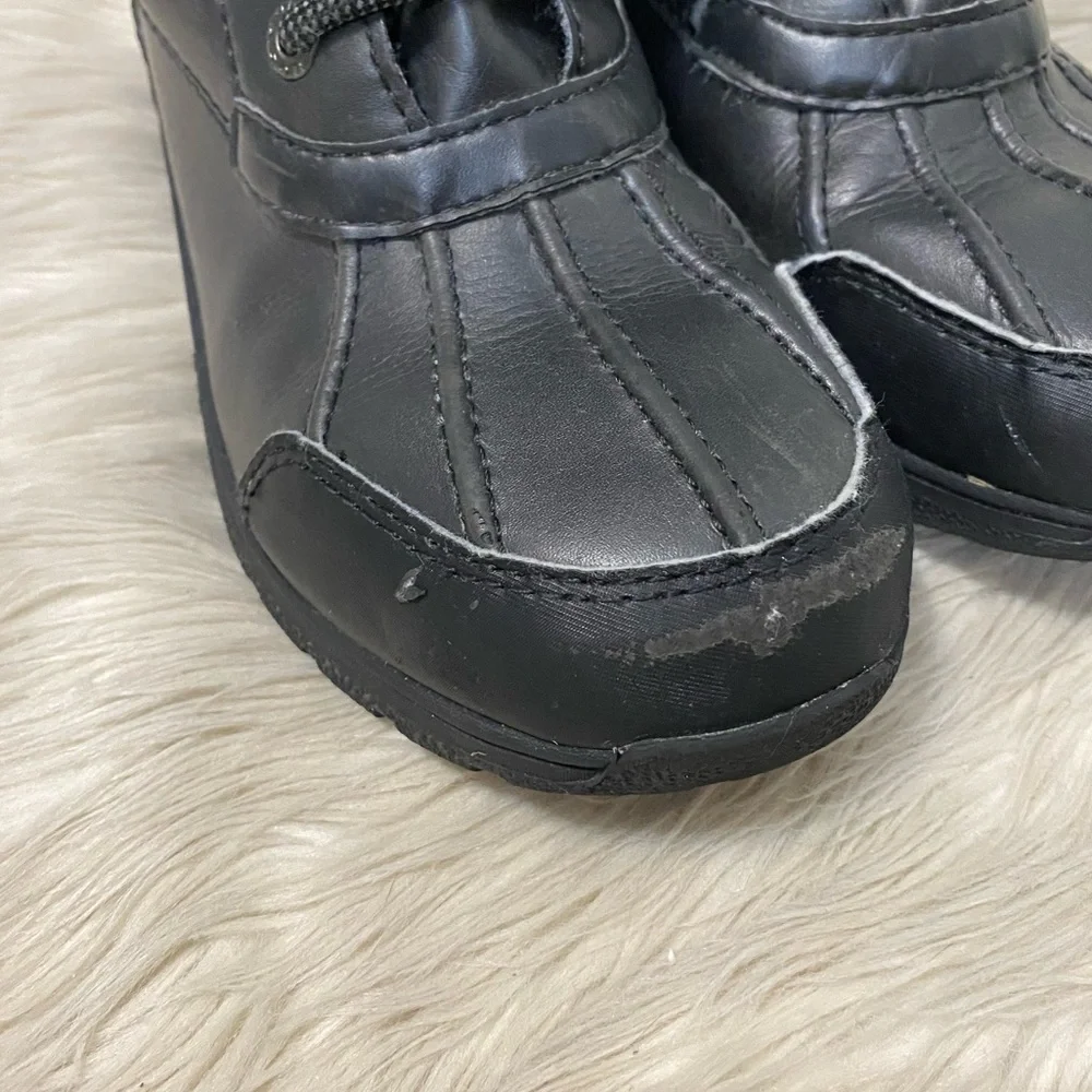UGG Kids Butte II CWR Black Waterproof Wool Lined Lace Up Winter Snow Boots 4